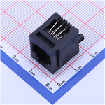 通訊接口 立式 52-6P6C 有邊 黑色 電話線插座專用——KH-9752-6P6C