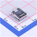 Micro-B 母座 臥貼----KH-MINI-SMT-5P-Cu